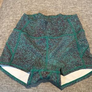 Women's Teal Patterned Shorts